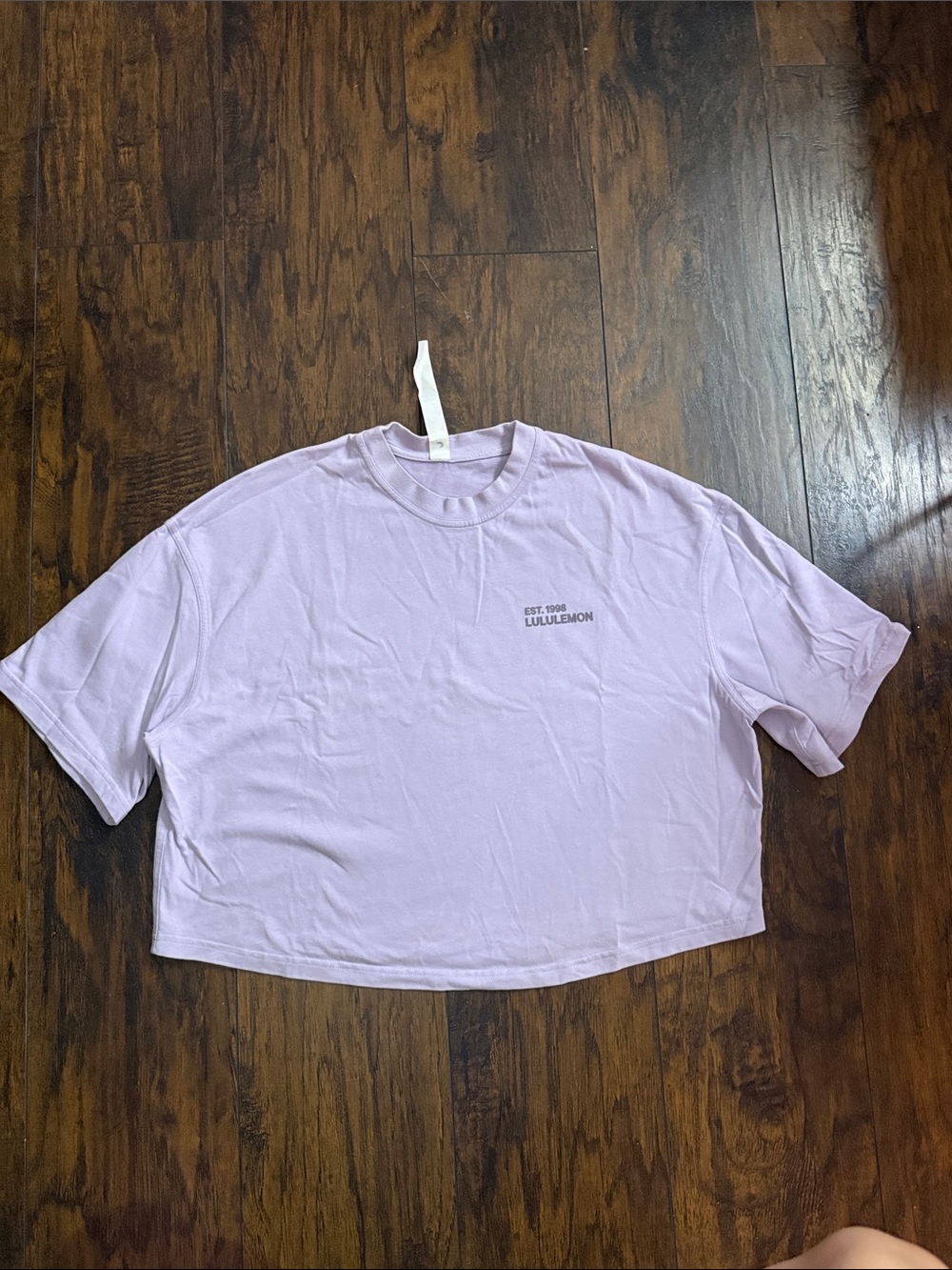lululemon athletica Lilac Lavender Cropped Heavyweight Cotton Tee